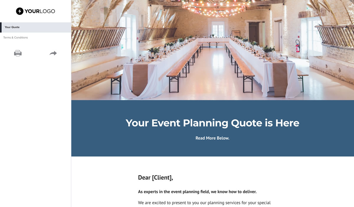 Free Event Planner Quote Template Better Proposals