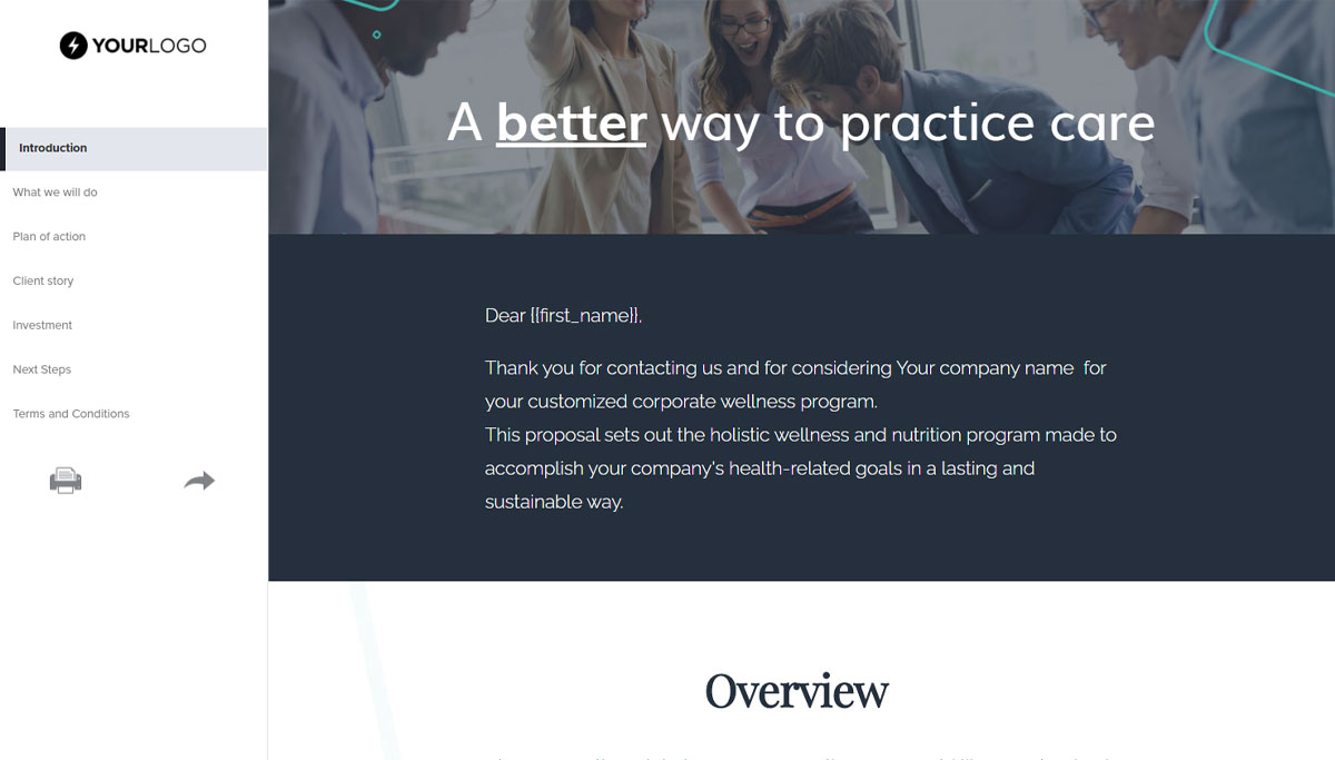 Pre-Written Intro and Services Section