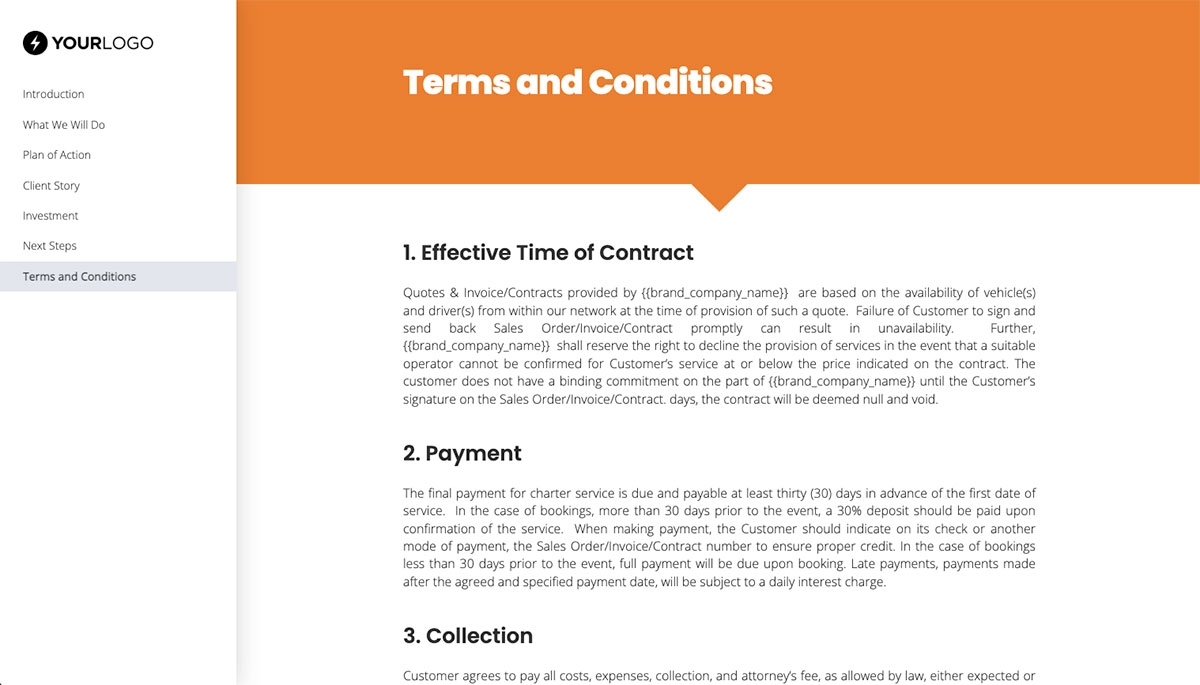 Transportation Quote Template - Pre-Written Contract