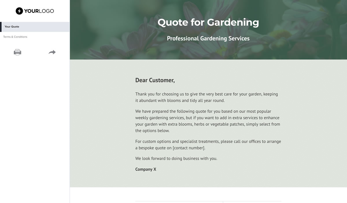 Free Gardening Quote Template Better Proposals