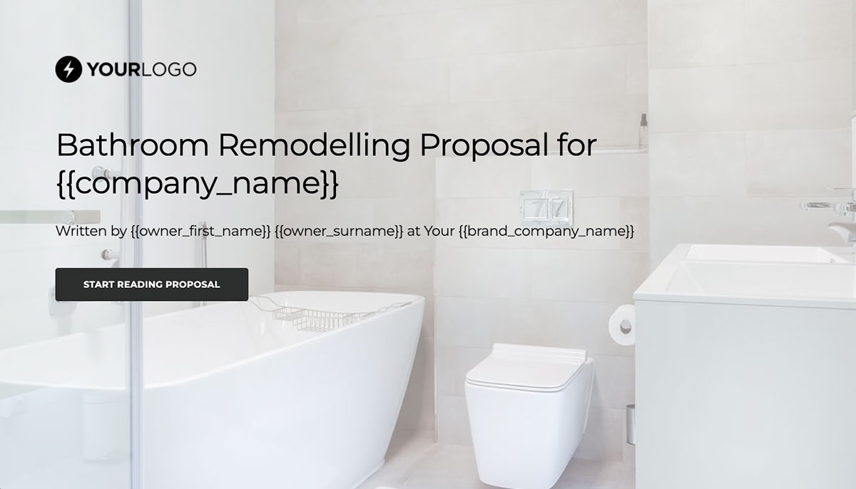 Bathroom Remodel Quote Template - Visually Stunning Cover