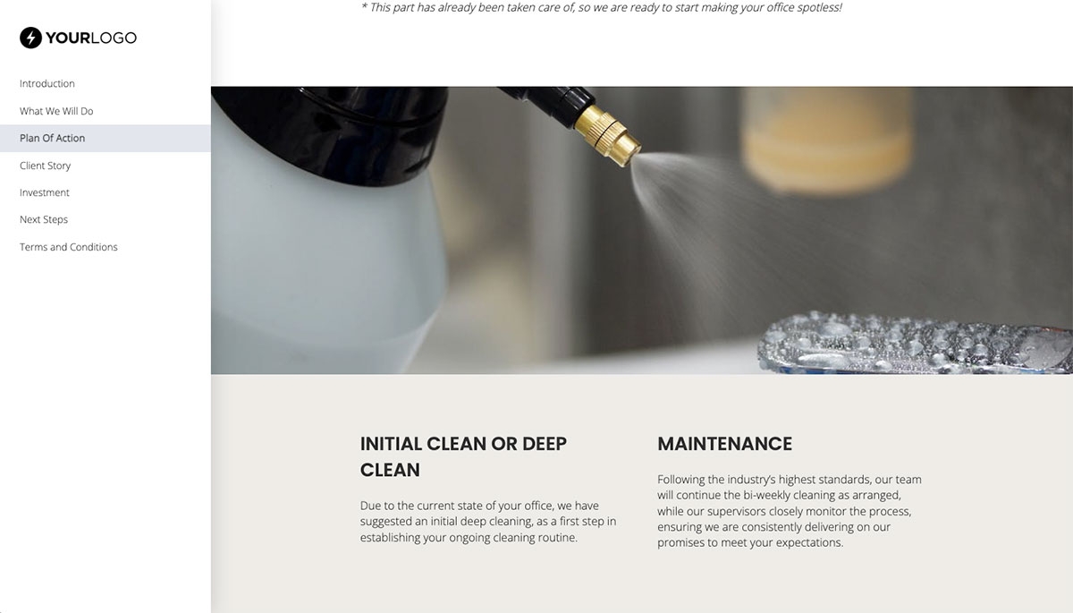 Commercial Cleaning Quote Template - Process and Timelines