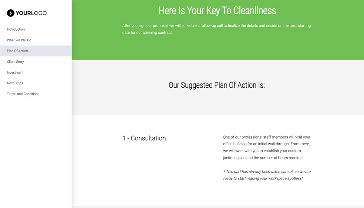 Janitorial Quote Template - Processes and Timelines