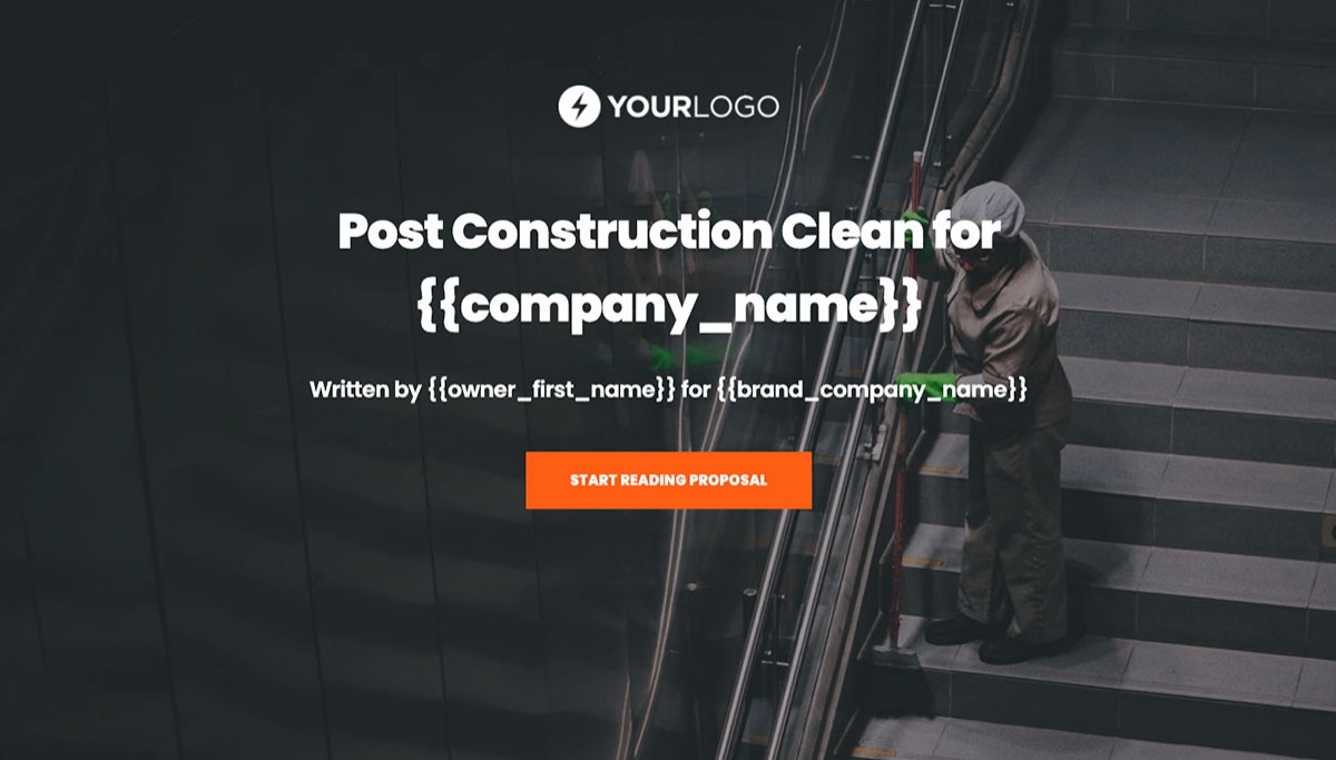 Post Construction Cleaning Quote Template - Visually Stunning Cover