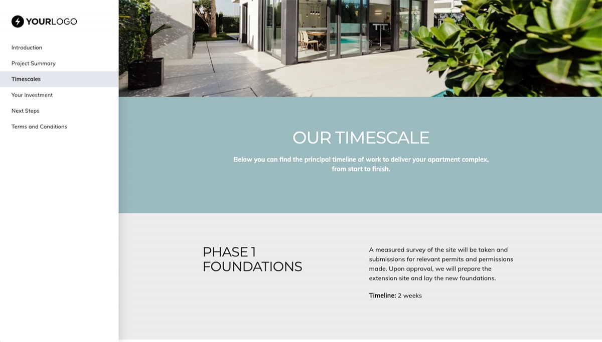 Remodeling Quote Template - Process and Timescales