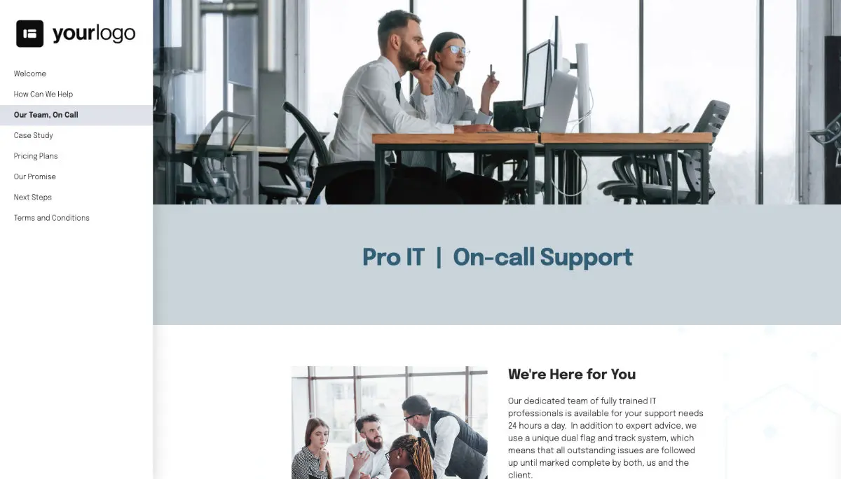IT Support Services Quote Template - Process and Timescales