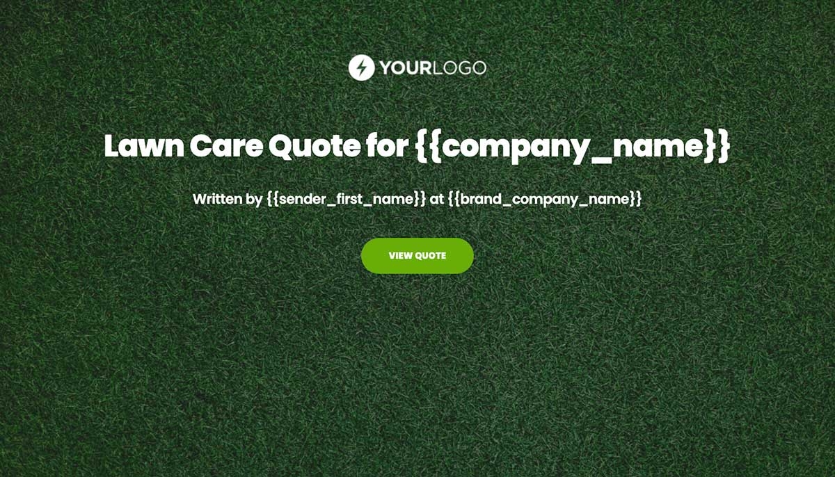 Lawn Care Quote Template - Visually Stunning Cover