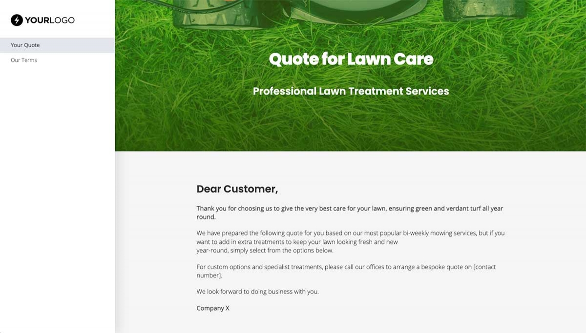 Lawn care clearance description