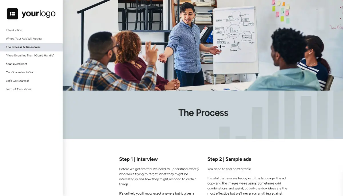 Google Adwords Quote Template - Process and Timescales