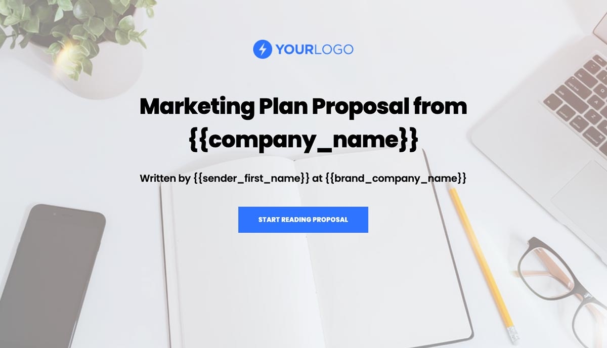 Marketing Plan Quote Template - Stunning Cover