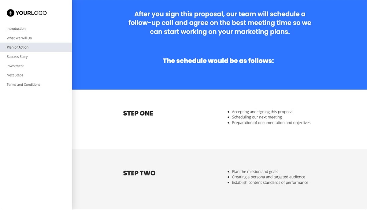 Marketing Plan Quote Template - Processes and Timelines