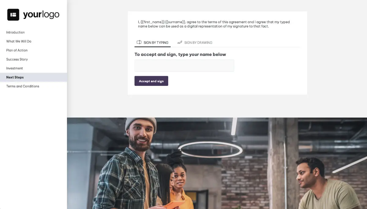 Marketing Plan Quote Template - Next Steps with Digital Signing