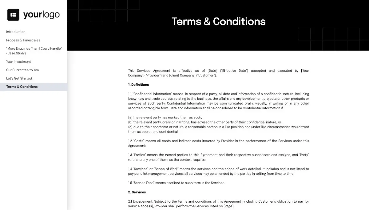 PPC Quote Template - Pre-Written Contract