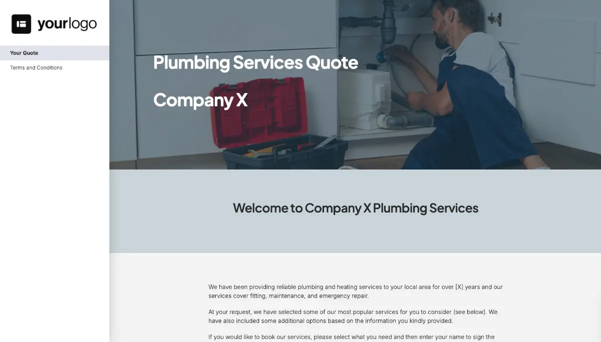 Plumbing Quote Template Slide 2