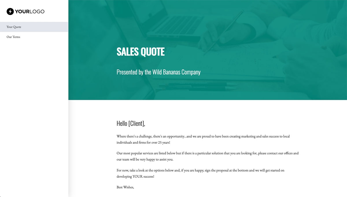 Sales Quote Template Slide 2