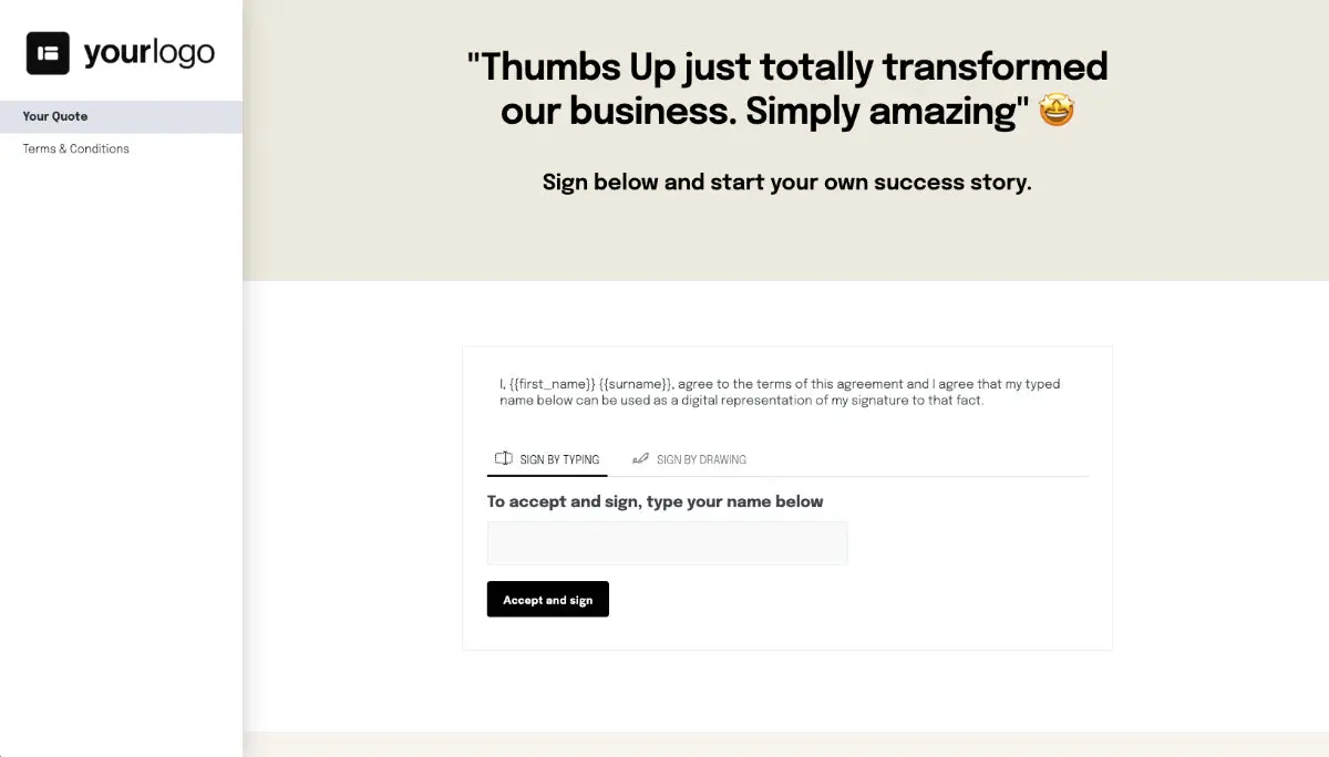 Social Media Quote Template - Next Steps with Digital Signing
