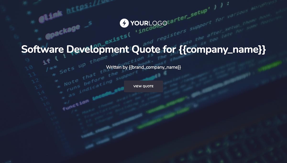 Software Quote Template - Visually Stunning Cover