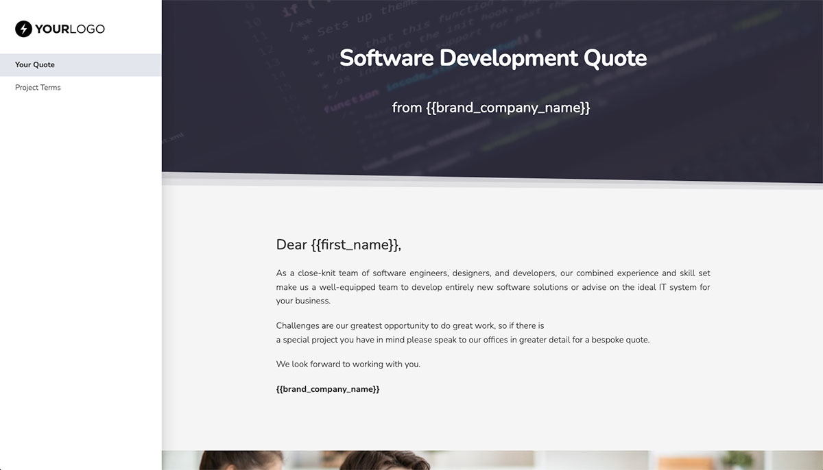 Software Quote Template Slide 2