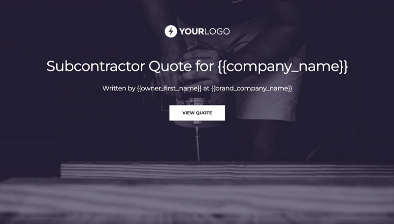Subcontractor Quote Template Slide 1