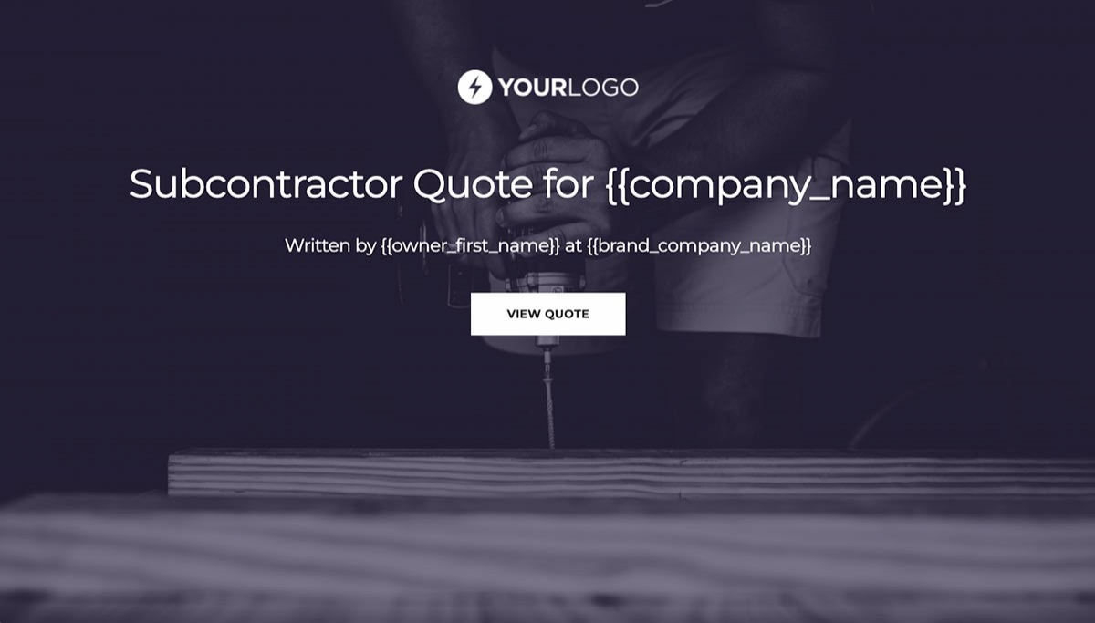 Subcontractor Quote Template - Visually Stunning Cover