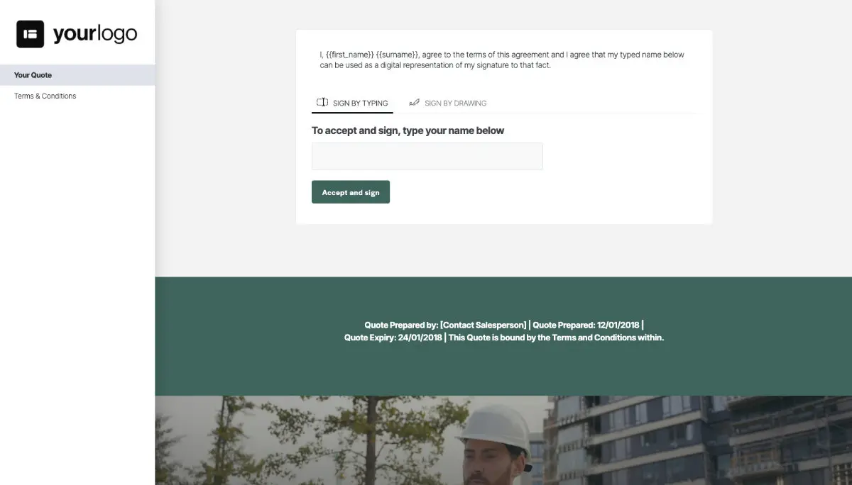 Subcontractor Quote Template - Next Steps with Digital Signing