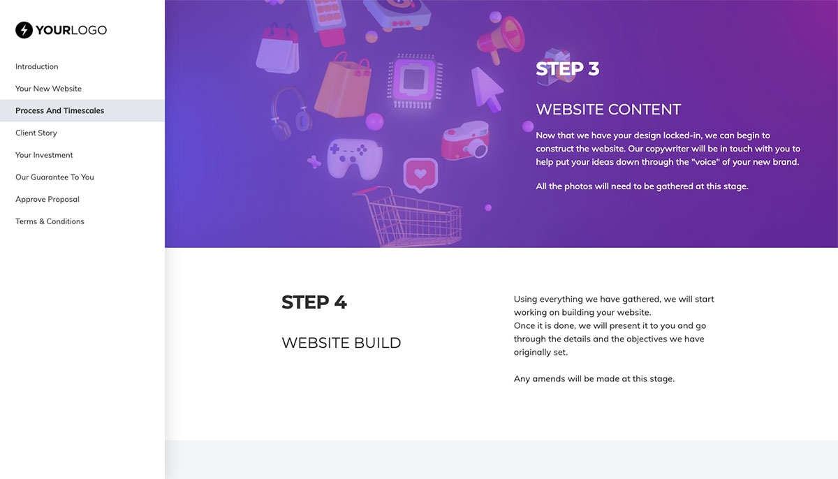 Ecommerce Web Design Quote Template - Process and Timescales