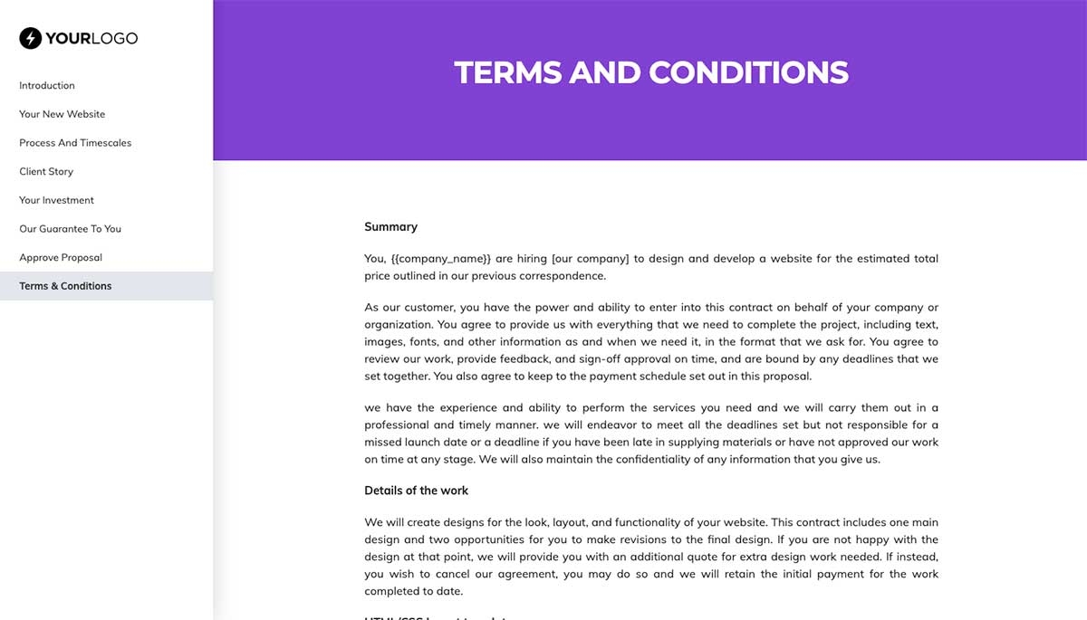 Ecommerce Web Design Quote Template - Pre-Written Contract