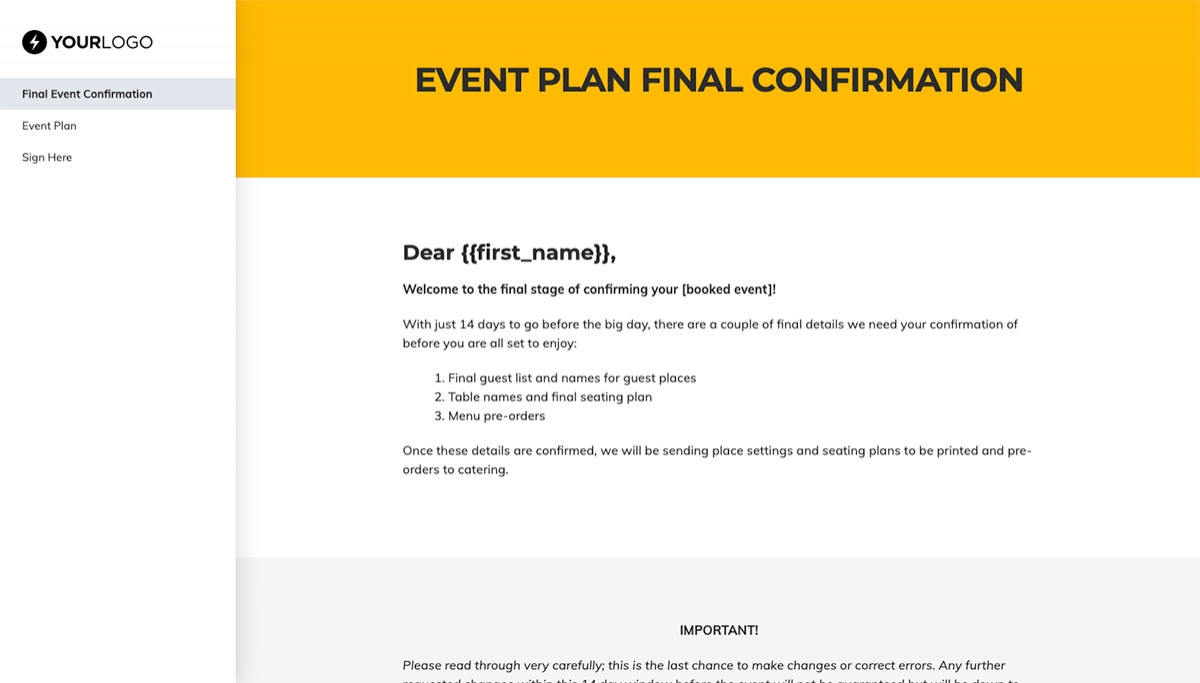 Event Planning Final Details Signoff - Explaining How it Works