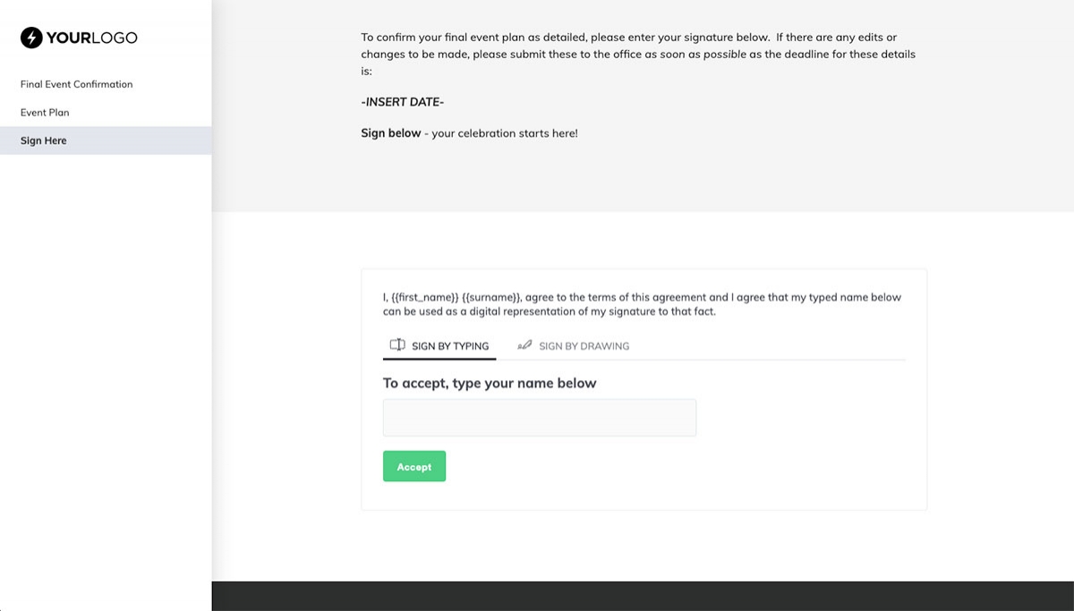 Event Planning Final Details Signoff - Next Steps with Digital Signing