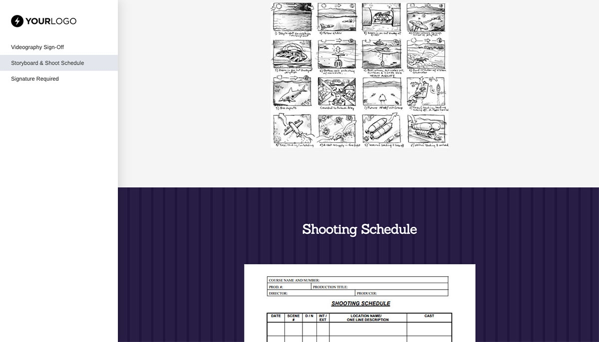 Video Plan or Storyboard Signoff - Presentation of The Storyboard