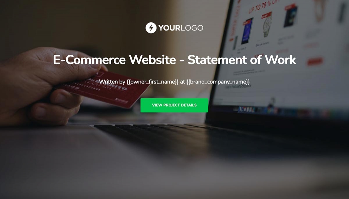 E-commerce Website Statement of Work - Visually Stunning Cover