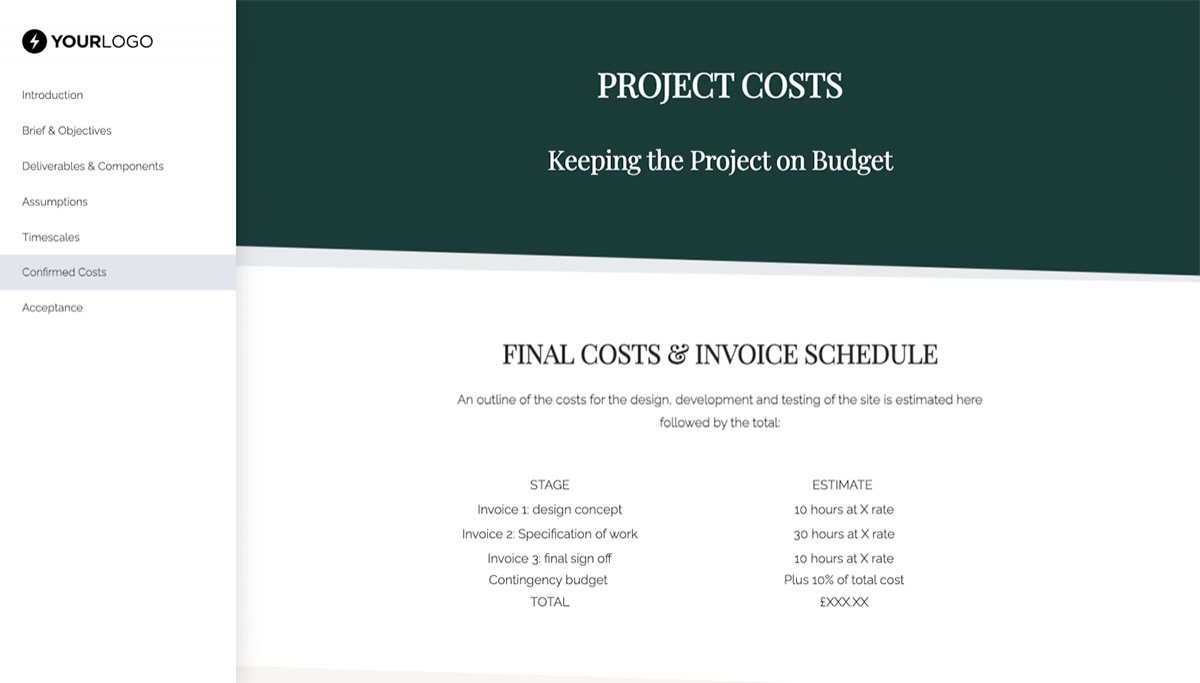 Interior Design Concept Statement - Confirmed Costs