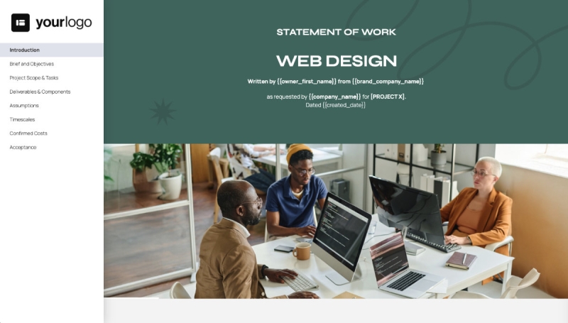 Web Design Statement of Work Slide 2