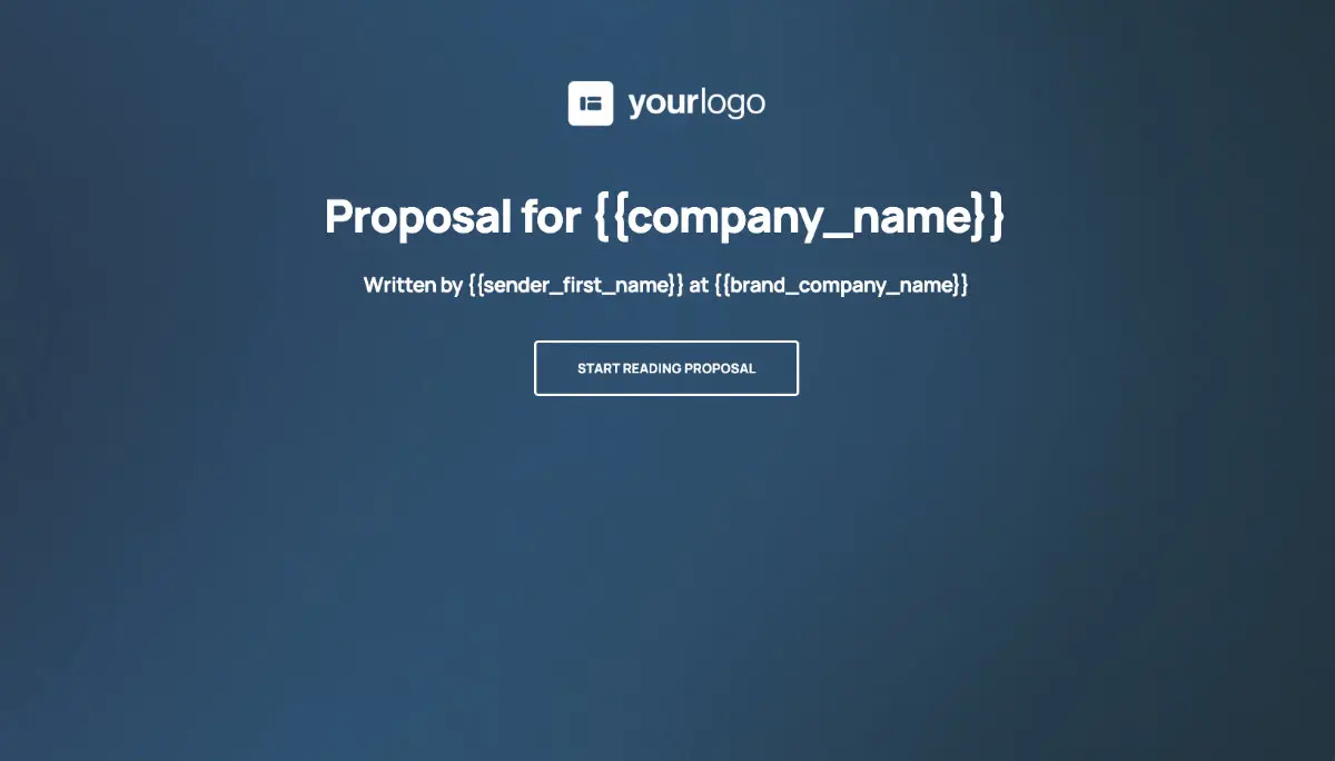 General Product Proposal Template - Deep Blue