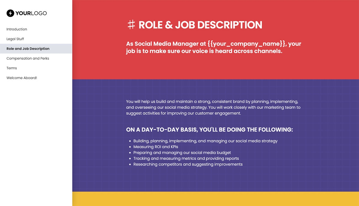 Social Media Manager Job Offer Template Slide 4