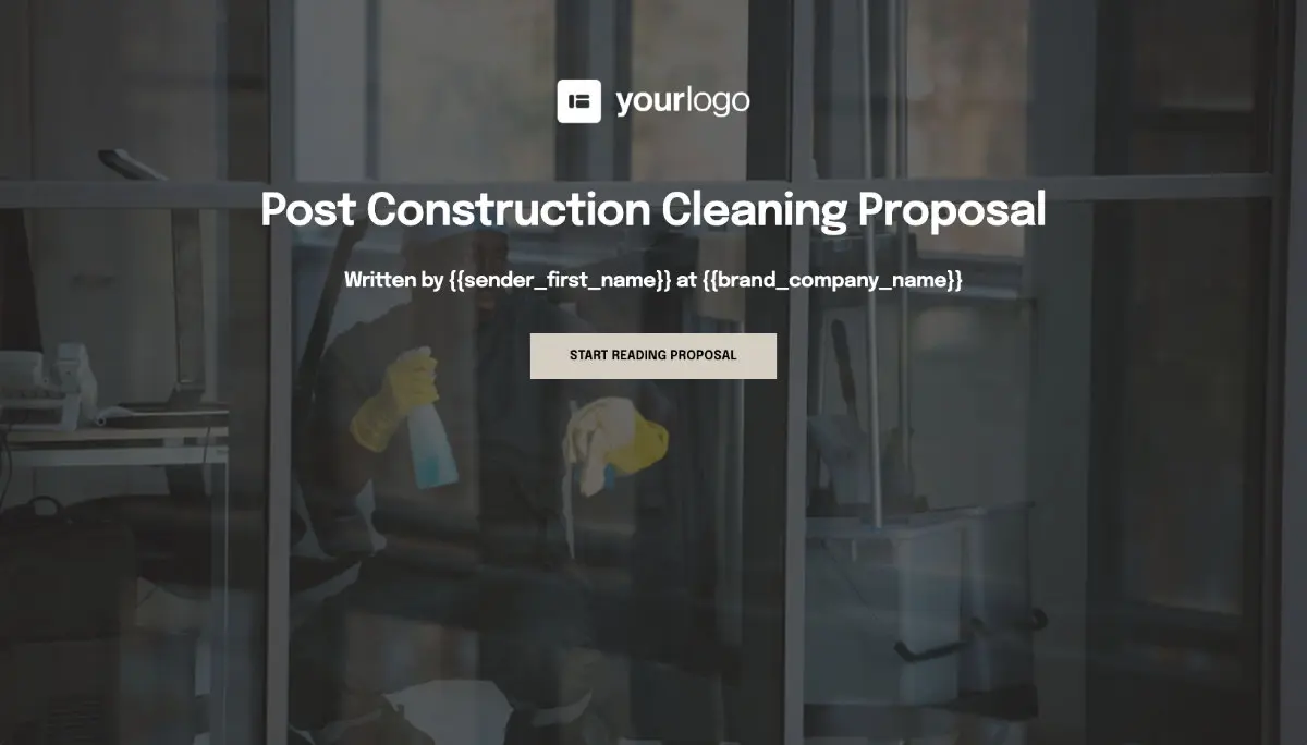 Post Construction Cleaning Proposal Template